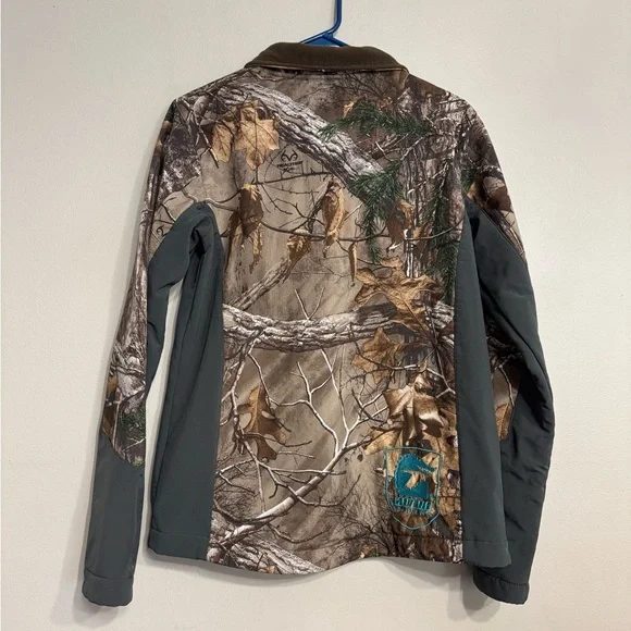 Gator Wader Camouflage Huntress Jacket with Teal Accents Med